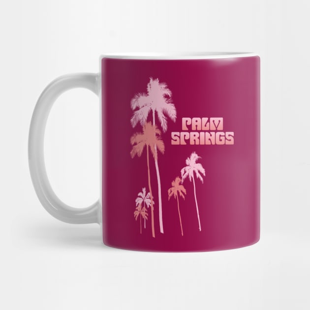 Palm Springs Retro Style Pink Palm Trees by SeaLAD